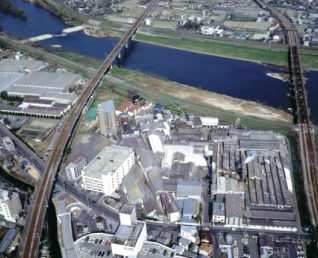 Aerial view of the Okayama factory